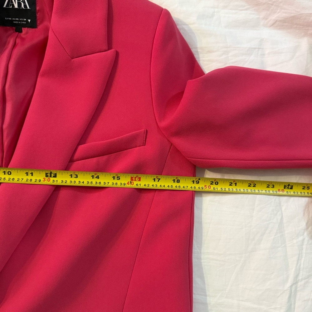 Zara Women's Vibrant Pink Suit Jacket - Picture 8 of 10